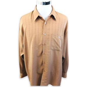 Bardelli Beverly Hills Peach Skin Skirt Mens XXL 2XL Beige Plaid Textured Button